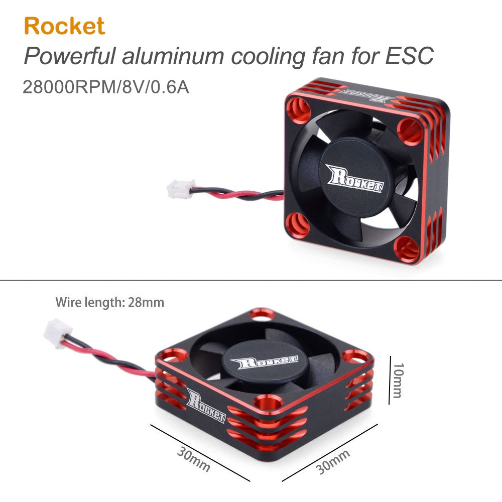 Quạt Tản Nhiệt Động Cơ ESC 25mm 30mm 36mm 40mm 50mm Bằng Kim Loại Màu Đen Cho Xe Điều Khiển Từ Xa