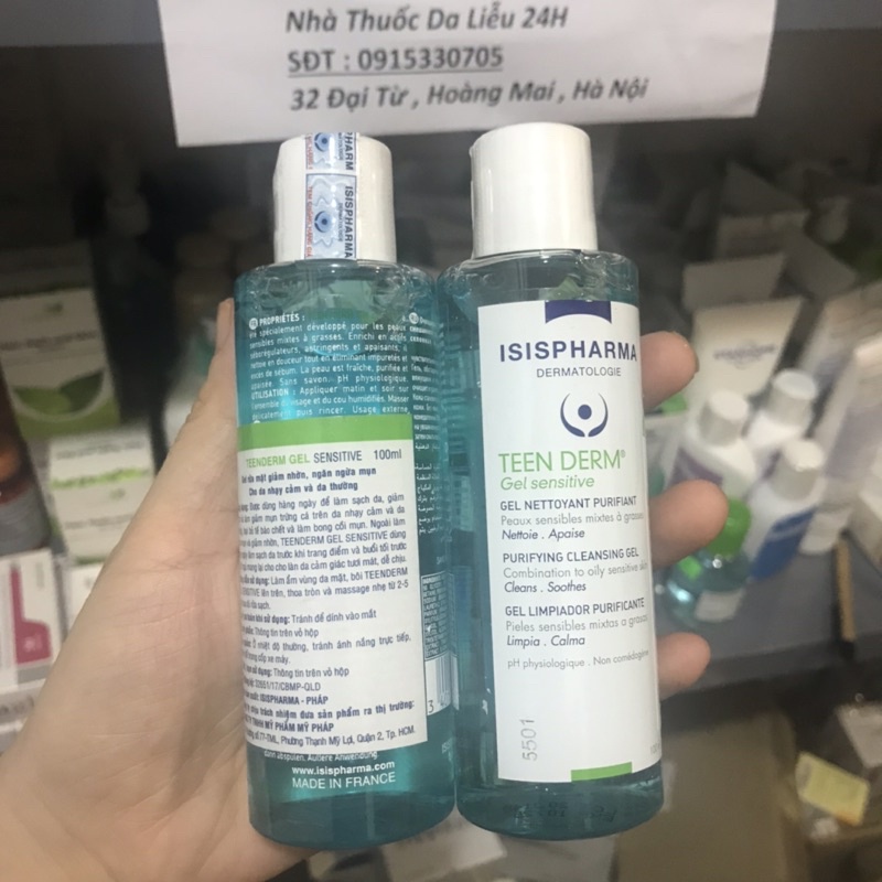 Sữa rửa mặt isis pharma teen derm gel Teenderm 100ml ngừa mụn sạch sâu