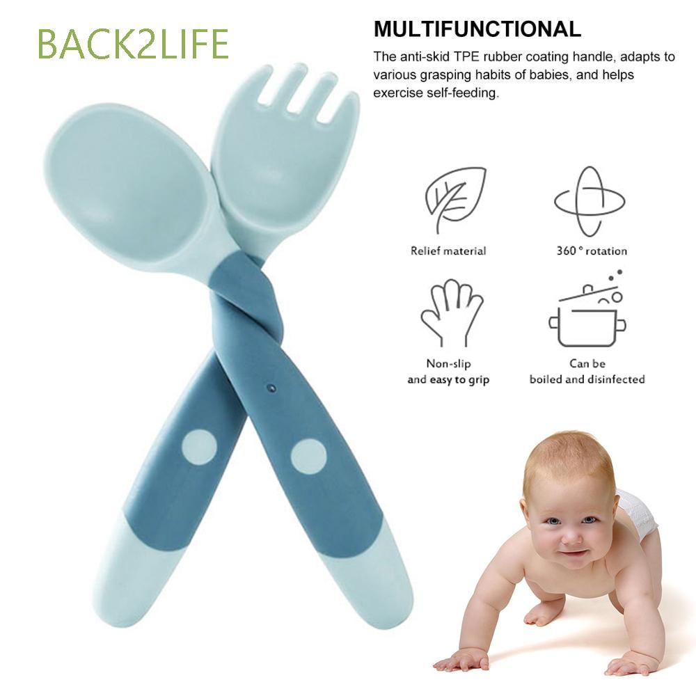Set 2 cái thìa nĩa xoắn vào nhau được độc đáo cho các bé