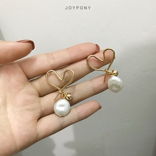 JOYPONY Fashion Ins Bông Tai Nữ Hàn Quốc Ngọc Trai Trái Tim
