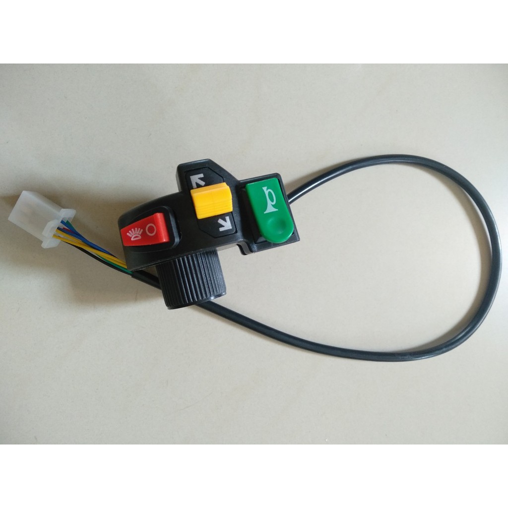 Cụm công tắc kèn, xi nhan, đèn xe đạp điện.