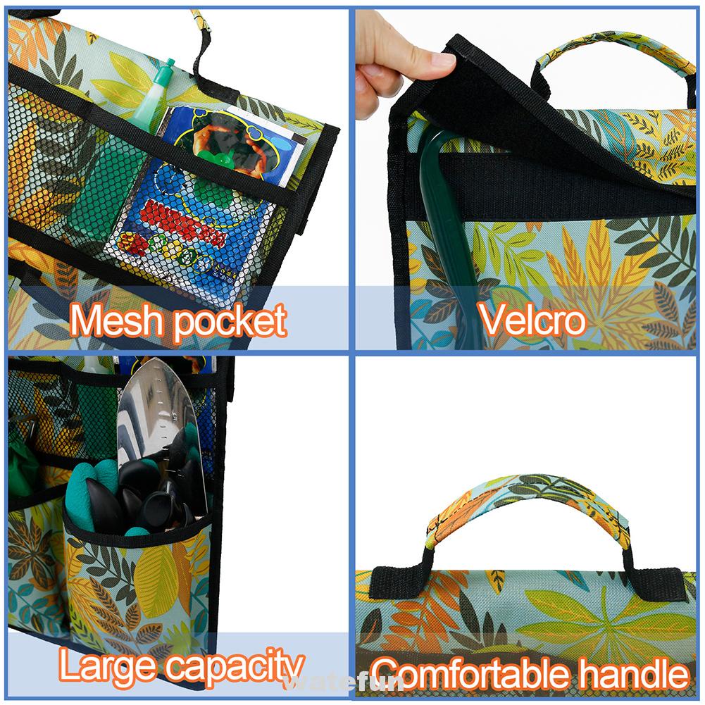 Outdoor Reusable Oxford Cloth With Handle Large Capacity Hanging Organizer Multi Pockets Garden Kneeler Tool Bag