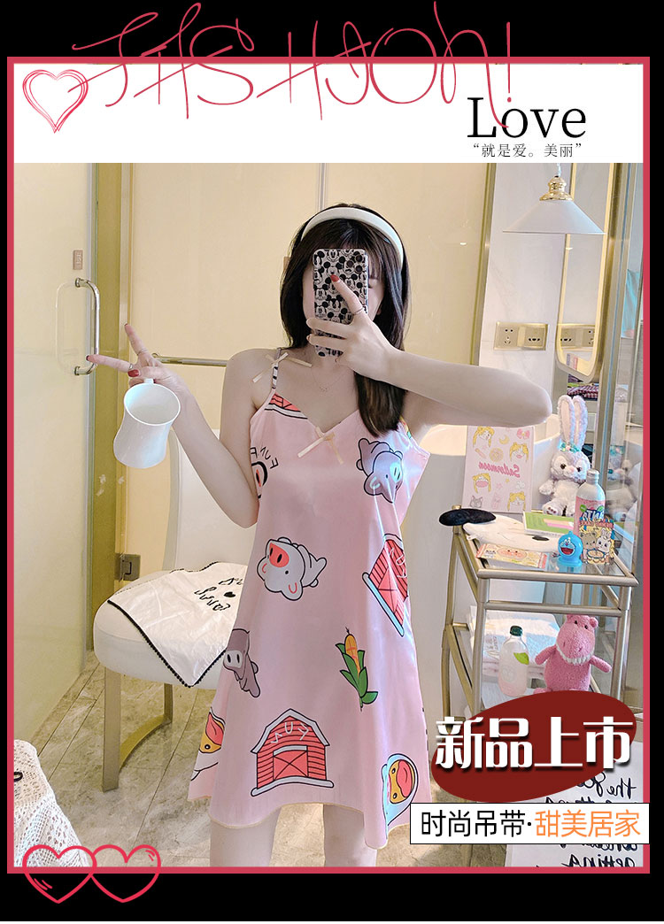 Đầm Ngủ Hai Dây Thoải Mái Họa Tiết Hoạt Hình Xinh Xắn Tùy Chọn Cho Nữ | BigBuy360 - bigbuy360.vn