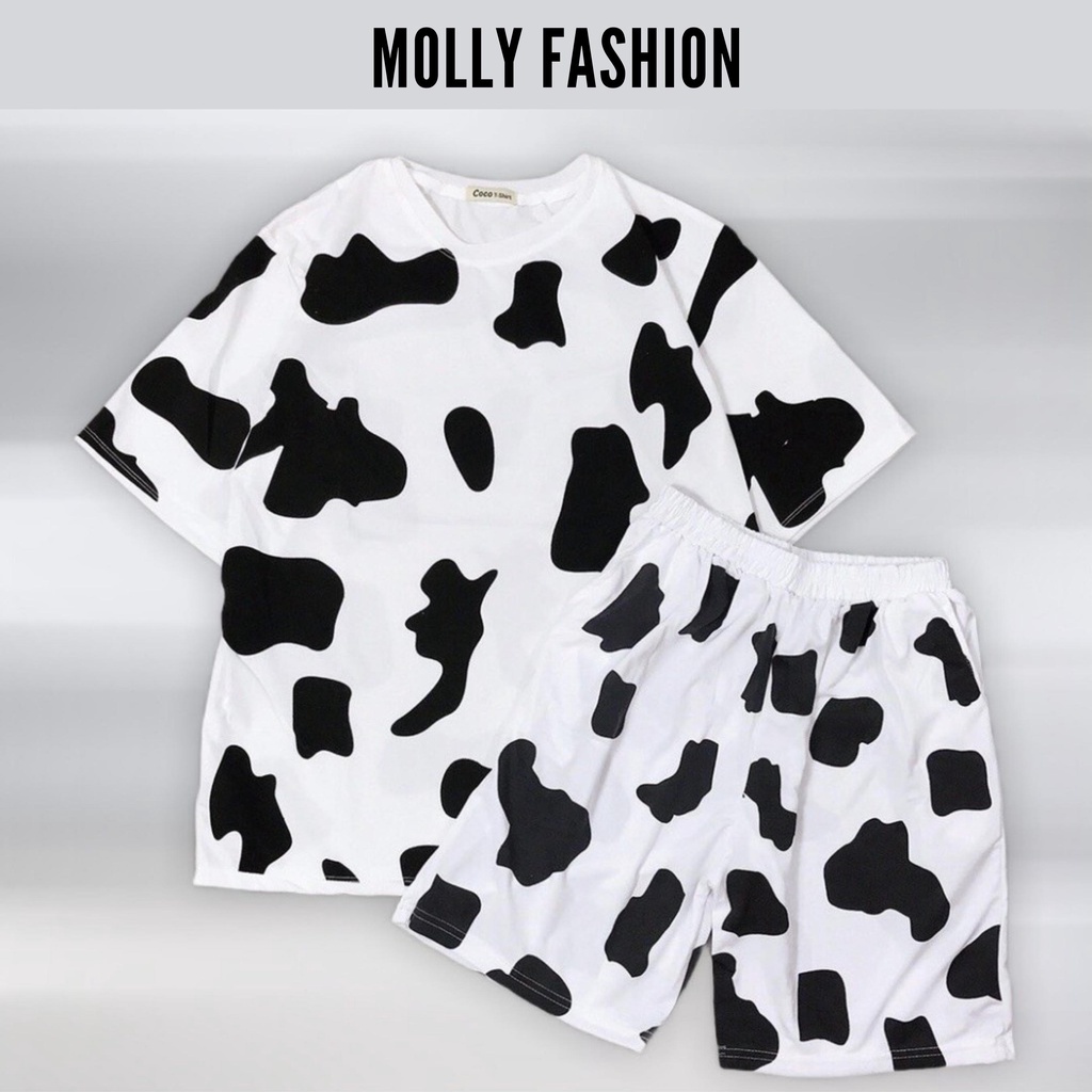 Set đồ bộ hoạt hình ❤️ Bộ mặc nhà Cartoon BÒ SỮA Freesize Unisex nam nữ Molly Fashion