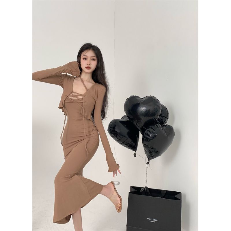 Jiashucheng Đầm Hai Dây Dáng Vừa Thời Trang Mùa Hè Cho Nữ