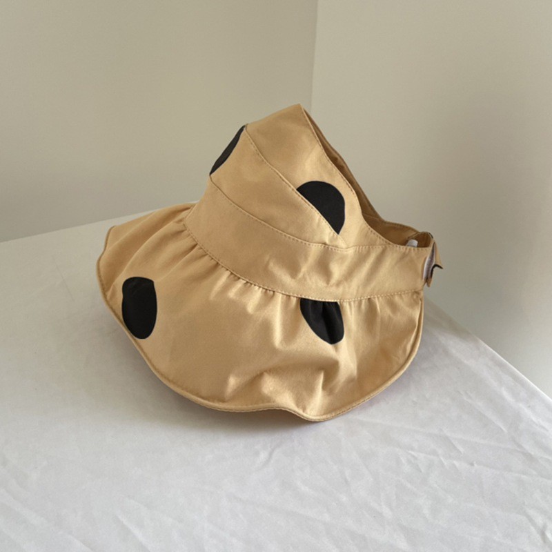 Mũ Rộng Vành Chống Nắng Họa Tiết Chấm Bi Xinh Xắn Phong Cách Hàn Quốc Cho Bé