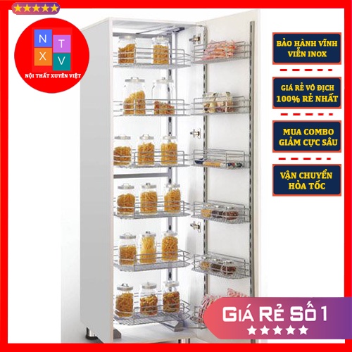 Kệ Đồ Khô 12 Ngăn 6 Tầng Nan Tròn INOX 304 Chính Hãng - Có thợ lắp khu vực Hà Nội