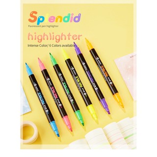 dạ quang 02 đầu bút nhớ đánh dấu highlight pen 06 màu baoke MP492