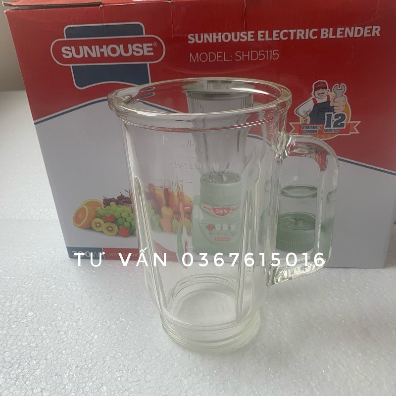 Cối Thuỷ Tinh nhỏ +sinh tố máy xay Sunhouse SHD5111 SHD5112 SHD5115