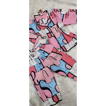 Bộ tay lỡ quần lửng lượn sóng vải lụa mango