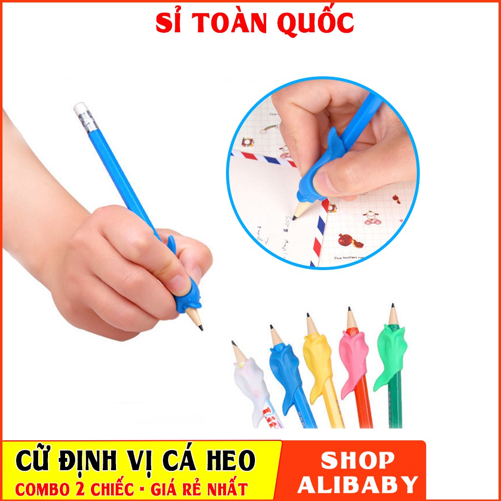 COMBO 2 Cữ VIẾT CHỮ ĐẸP cữ cầm bút cá định vị cho bé bắt đầu vào lớp 1 E51