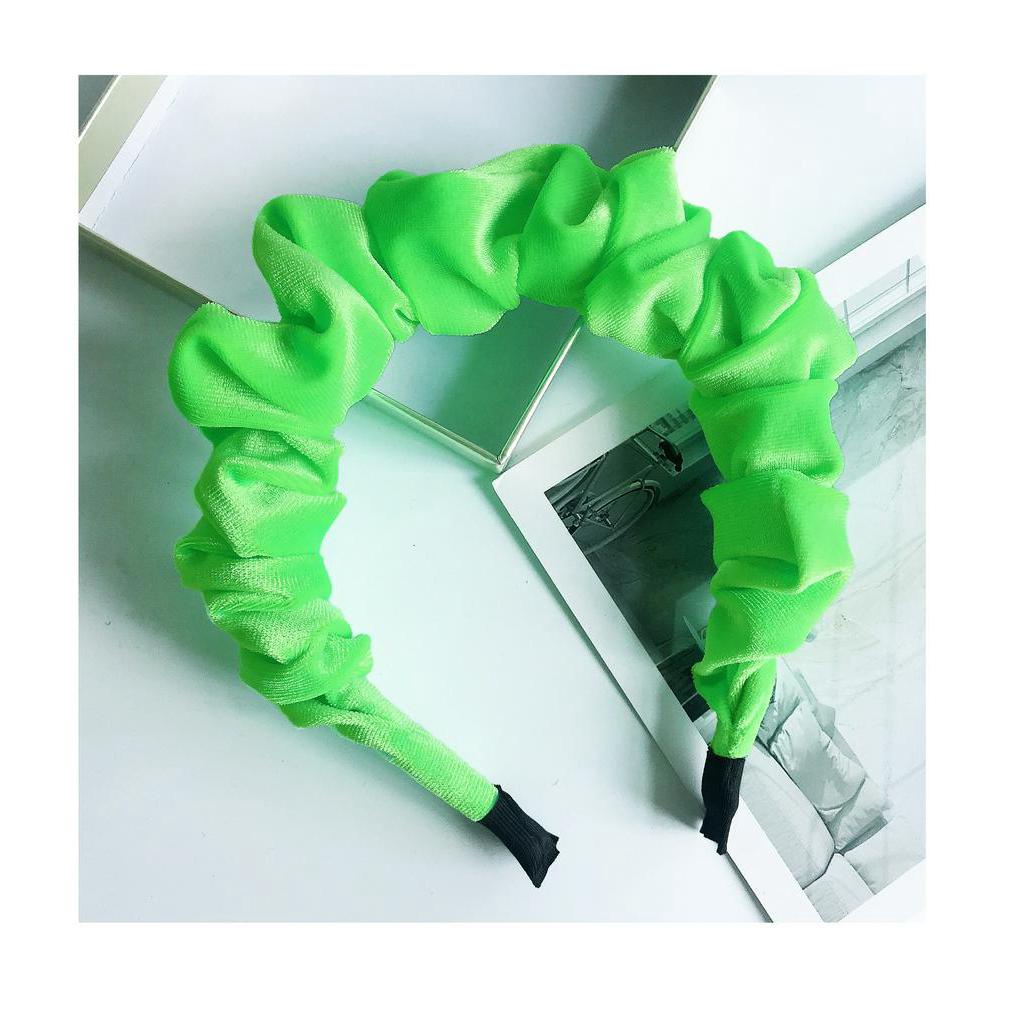 Băng đô bằng vải nhung nhiều màu sắc tuỳ chọn họa tiết xếp li gợn sóng thiết kế đơn giản cho nữ