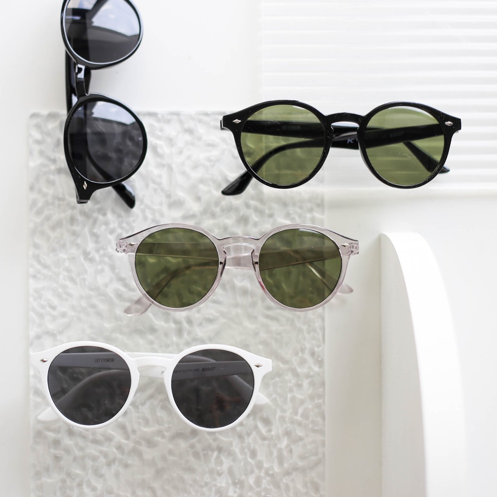 Kính râm nam nữ Lilyeyewear mắt tròn thời trang chống UV400 thiết kế độc đáo R0007 | BigBuy360 - bigbuy360.vn
