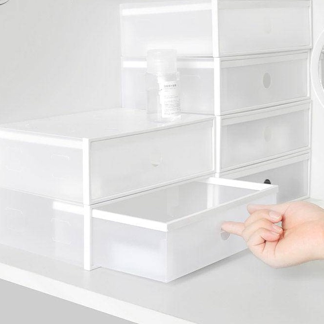 Hộp lưu trữ ngăn kéo máy tính để bàn hộp nhựa trong suốt Hộp đựng mỹ phẩm nhiều tầng dung tích lớn dành cho sinh viên Hộp phân loại văn phòng phẩm làm móng