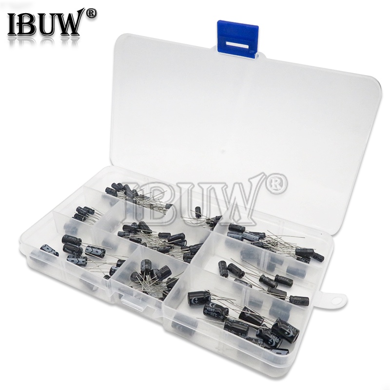 Set 120 Tụ Điện Nhôm 12V-50V 1uF-470uF Chuyên Dụng