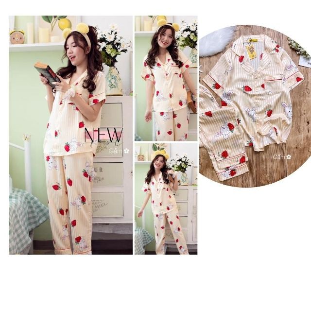 [Mã WAAUG giảm 15% đơn 99k] [Gấm Loại 1] Bộ Đồ Ngủ Nữ Gấm Tay Ngắn Quần Dài Thời Trang Mềm Mát Lạnh Không Nhăn | BigBuy360 - bigbuy360.vn