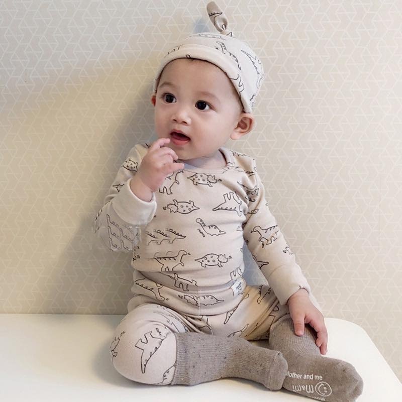 Bodysuit dài tay cho bé , body chip kèm mũ trẻ em Thanh hằng baby 5 - 13 kg