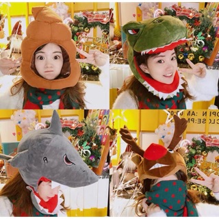 (SẴN MẪU 9) (GHI CHÚ MẪU) Mũ động vật: khủng long, cá mập, tuần lộc lầy lội đáng yêu vui nhộn (tặng kính HPBD)