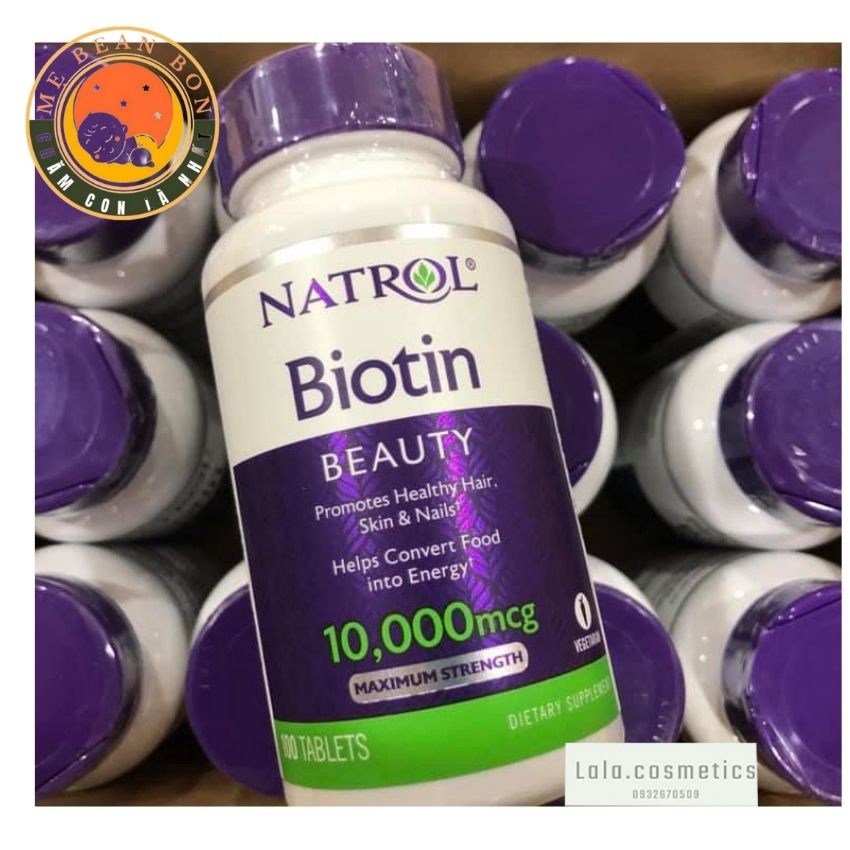 Viên uống hỗ trợ mọc tóc giảm rụng tóc Natrol Biotin 10000 mcg 100 viên của Mỹ giúp bạn có mái tóc khỏe đẹp