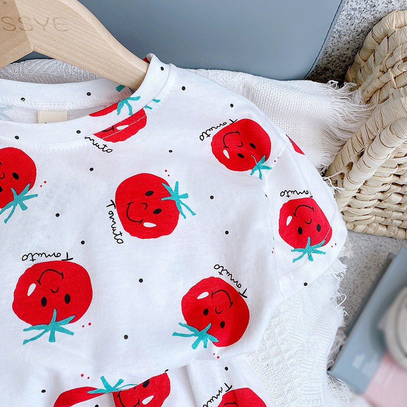 Bộ Áo Ngắn Tay + Chân Váy Thể Thao Mùa Hè Mới Cho Bé Gái