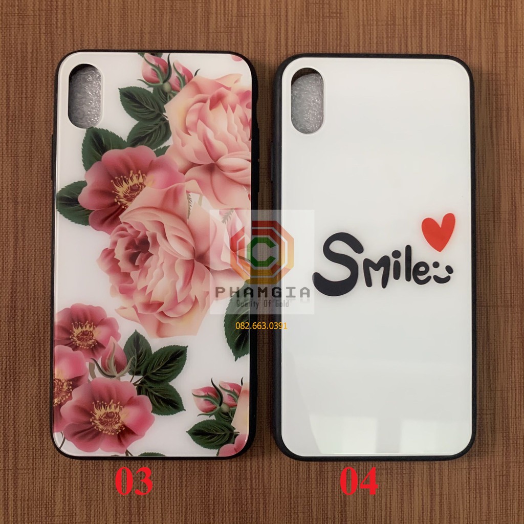 Ốp lưng kính cường lực iphone XS max bóng bẩy siêu đẹp, viền dẻo đen silicon