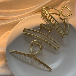 (Hàng Mới Về) Kẹp Tóc Kim Loại Màu Vàng Thời Trang Hàn Quốc Cho Nữ