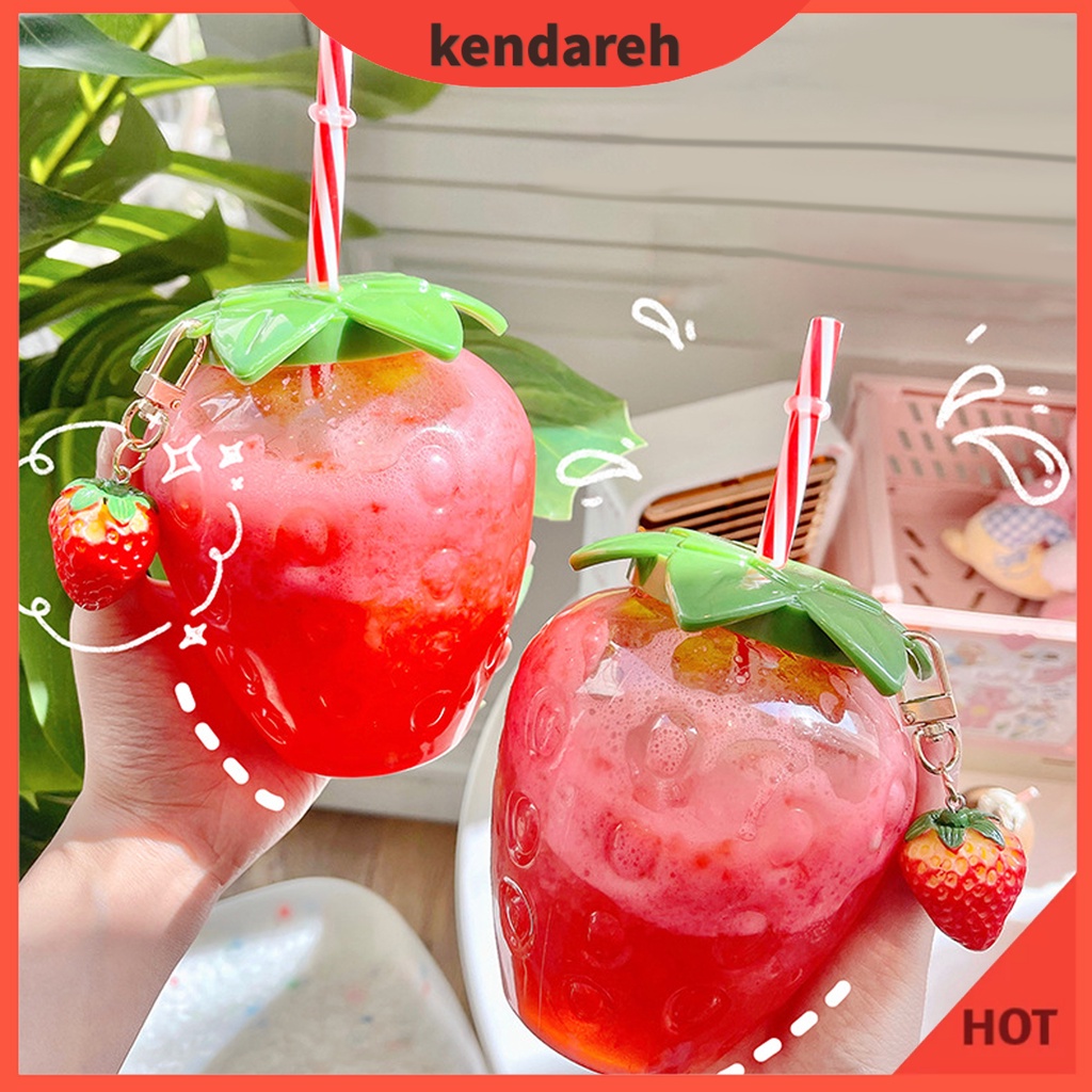 Bình Uống Nước Bằng PP Cấp Thực Phẩm Họa Tiết Hoạt Hình Dễ Thương Kèm Ống Hút Tiện