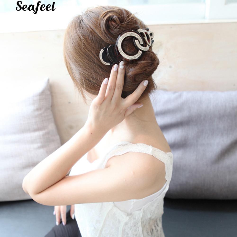 Kẹp tóc nữ mặt đính kim cương giả sang trọng