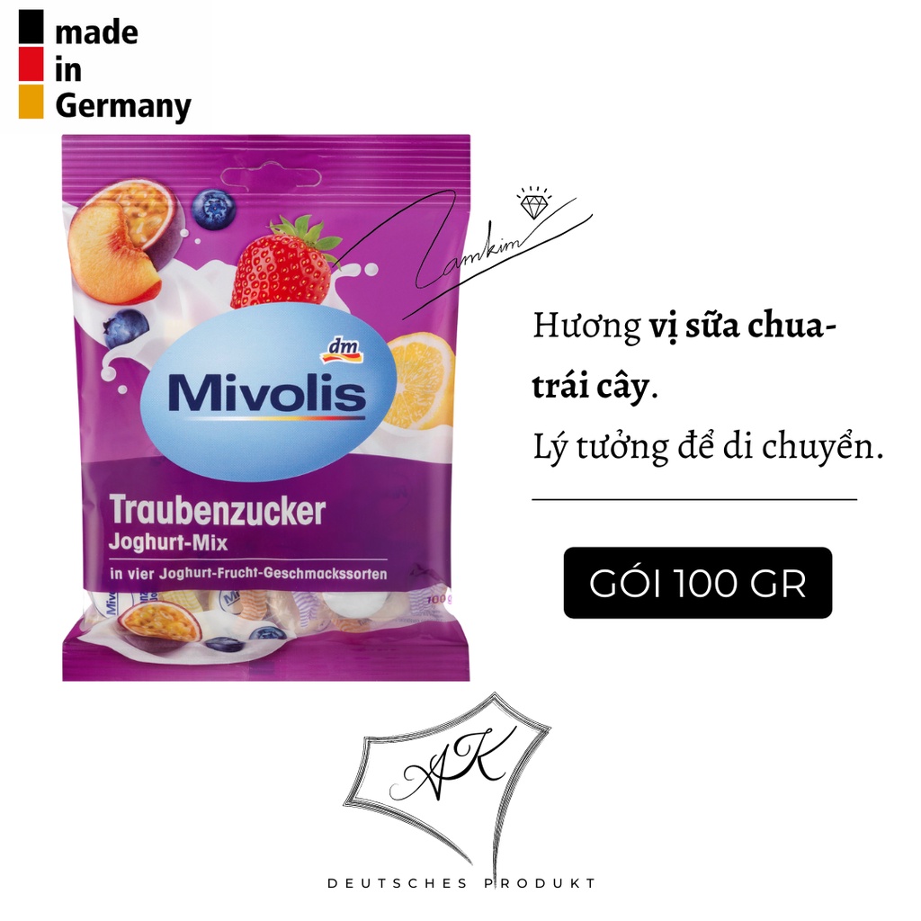 [ Hàng Đức ] Kẹo ngậm Mivolis ít ngọt cung cấp Vitamin - nội địa Đức