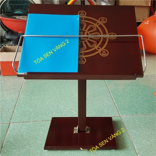 Kệ Tụng Kinh - In hình bánh xe Pháp có thanh chặn sách | BigBuy360 - bigbuy360.vn