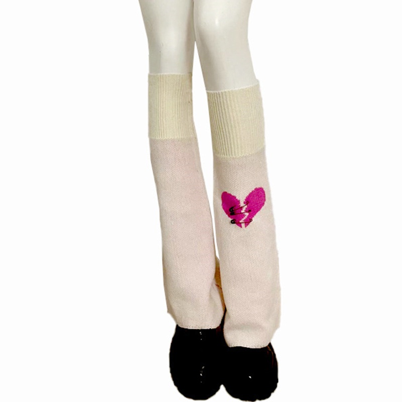 Vớ ống chân dệt kim dài đến đầu gối giữ ấm chân phong cách lolita dành cho nữ