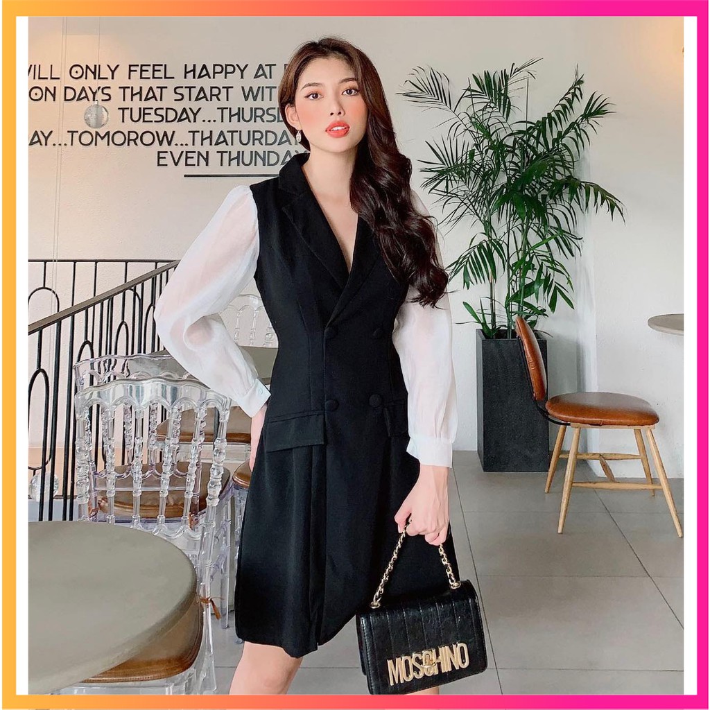 Đầm Nữ 🔥FREESHIP 🔥Đầm Công Sở Vest Tay Lưới