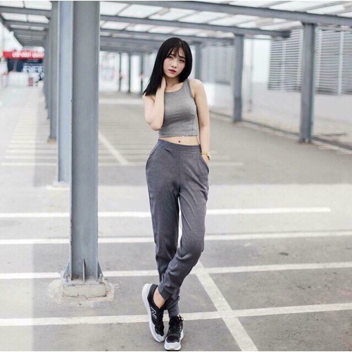 Quần Jogger nữ Chất Len Tăm Dày Đẹp, Có Bigsize 86Kg, Màu Đen | BigBuy360 - bigbuy360.vn