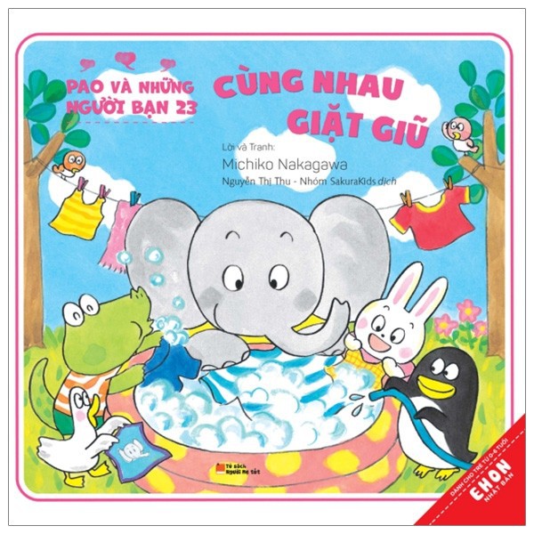 Sách - Ehon Nhật Bản: Pao Và Những Người Bạn 23 - Cùng Nhau Giặt Giũ
