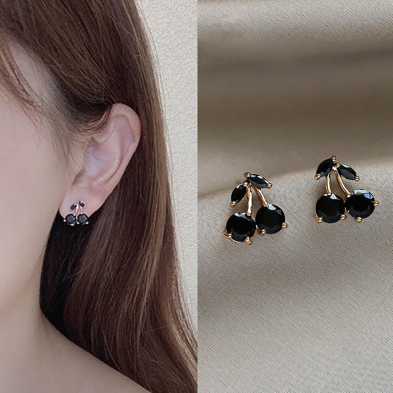 Bông tai bạc 925 hình quả anh đào đáng yêu