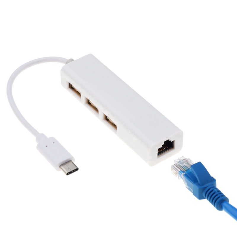 Bộ chia cáp mạng Type C sang RJ45 LAN Ethernet