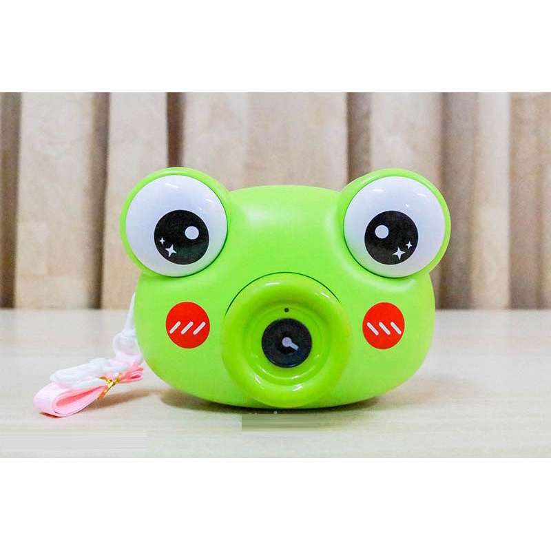 Đồ Chơi Máy Ảnh Pin Thổi Bong Bóng Hình Ếch - Đồ Chơi Vận Động Cho Bé