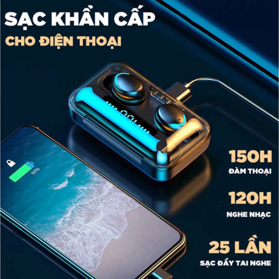 Tai Nghe Bluetooth Amoi F9 Pro Cao Cấp Tai Nghe Không Dây F9 Pro Cảm Biến Vân Tay Kiêm Sạc Dự Phòng