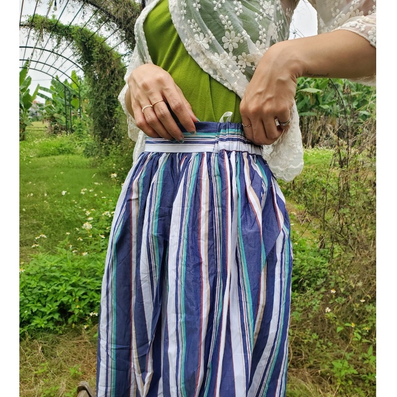 Chân váy suông dáng dài lưng thun có lót 2hand