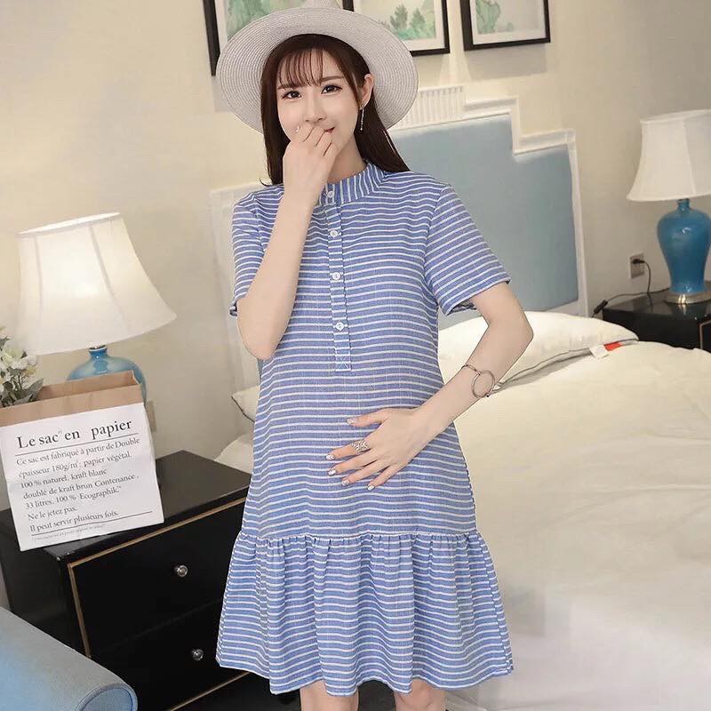 Váy, đầm bầu công sở kẻ caro Az56