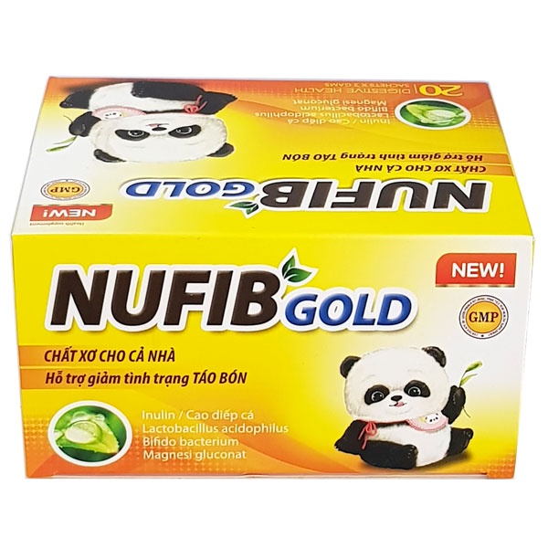 Nufib Gold - Chất xơ cho cả nhà, hỗ trợ giảm tình trạng táo bón (Hộp 20 gói)