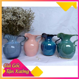 Bình Cắm Hoa Cổ Cảnh Bướm, dáng bình sữa, Lọ Hoa Gốm Bát Tràng