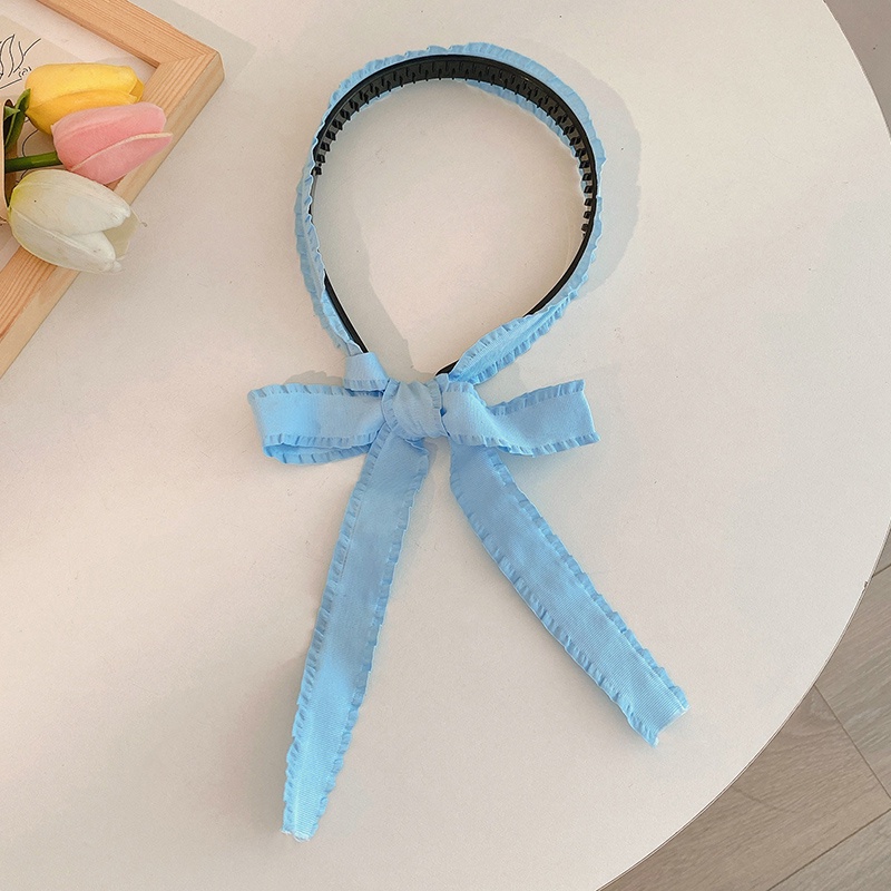 Băng đô cài tóc có ruy băng thắt bím họa tiết hoa phong cách Hàn Quốc dành cho nữ