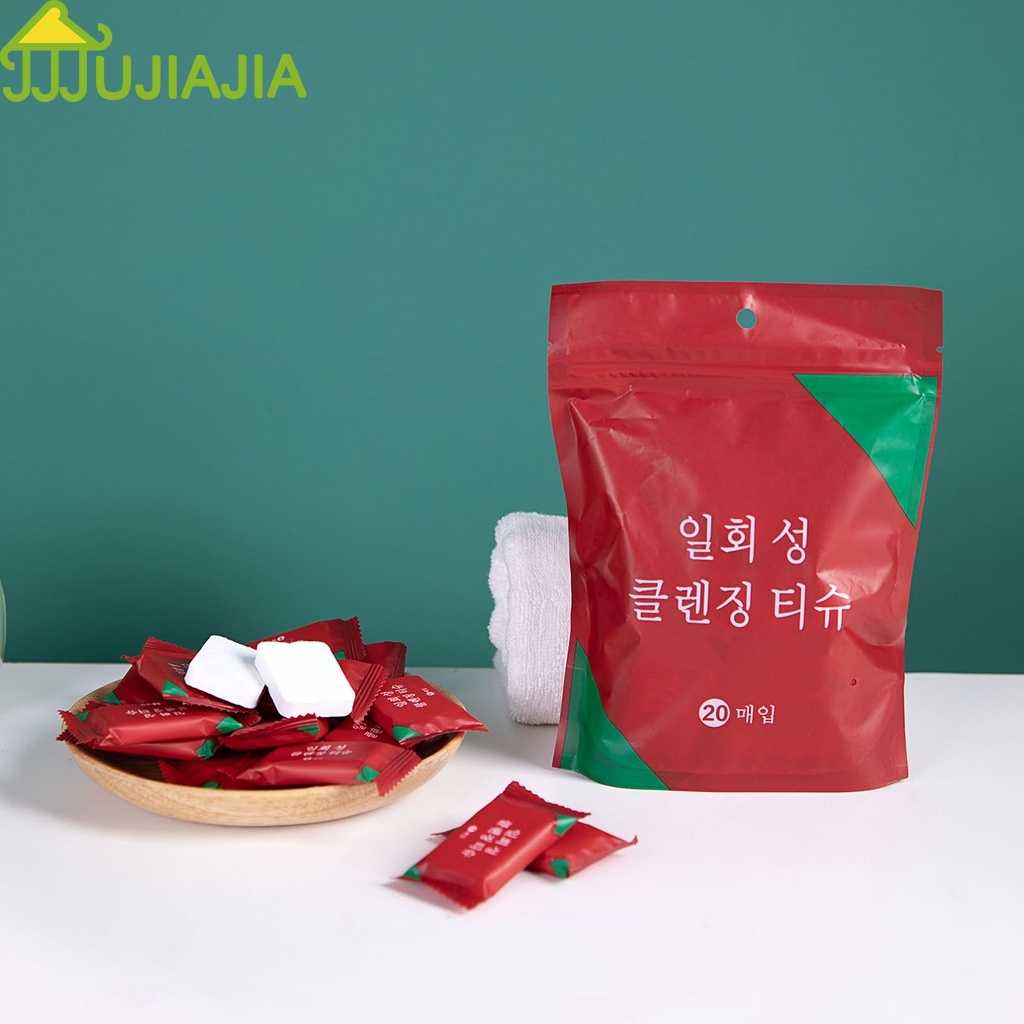Set 20 Khăn Cotton Du Lịch JUJIAJIA Dùng Một Lần Làm Từ Sợi Thấm Hút