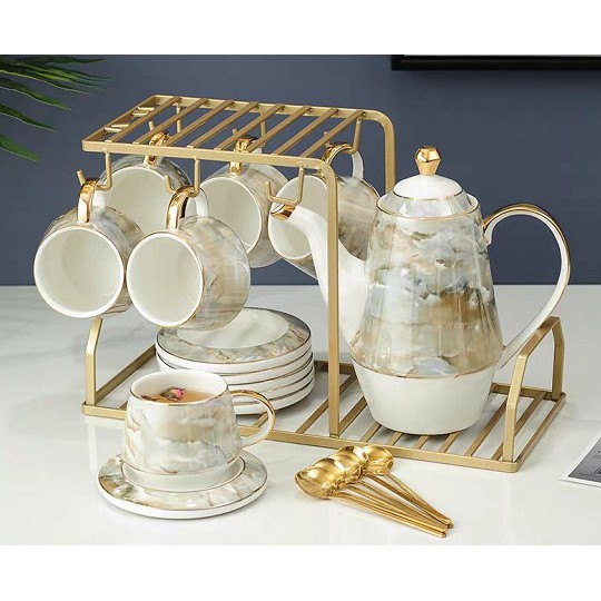 BỘ BÌNH CỐC VÂN ĐÁ GIÁ TREO CAO CẤP KIỂU BẮC ÂU