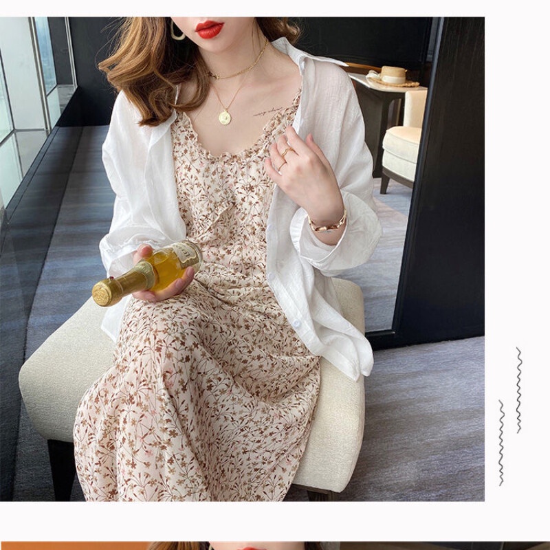 Áo sơ mi IELGY chiffon tay dài dáng rộng màu sắc ngọt ngào thời trang mùa hè cho nữ