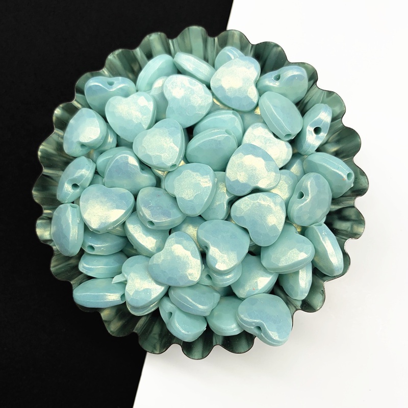 Bộ 30 Hạt Nhựa Acrylic 11.5mm Hình Trái Tim Làm Trang Sức Thủ Công