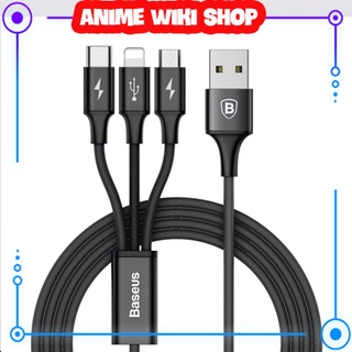 Cáp Sạc 3 Đầu Đa Năng ( Bọc Dù ) Hàng Chất Lượng 3 Trong 1 Gồm-Micro USB-Type C AnimeWiki