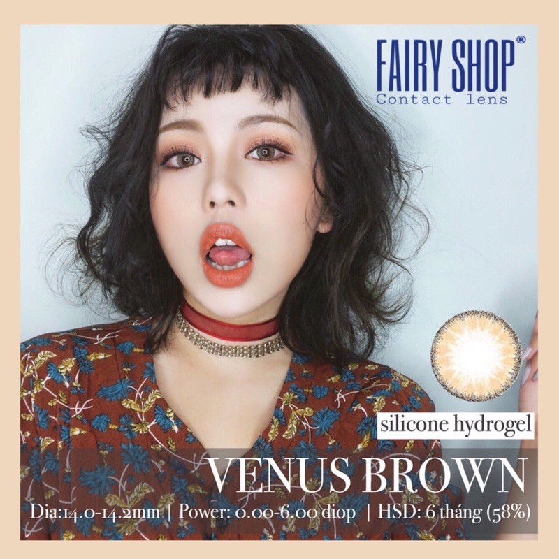 Áp tròng Venus Brown 14.0 - Kính Áp Tròng FAIRY SHOP CONTACT LENS - độ 0 đến 6