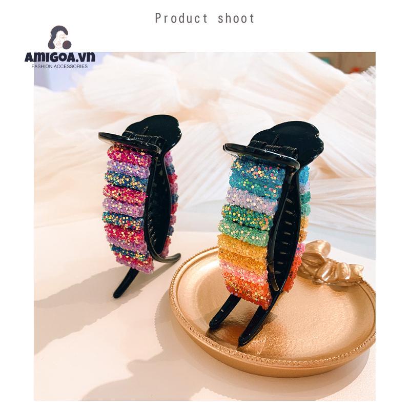 Kẹp Tóc Họa Tiết Cầu Vồng Dễ Thương Thời Trang Cho Nữ